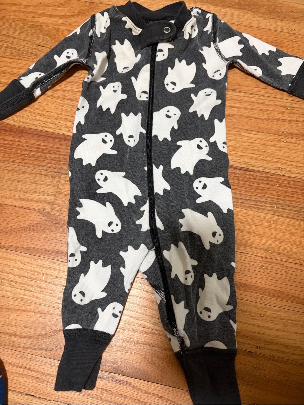 Ghost Print Black Kids One-Piece Pajamas